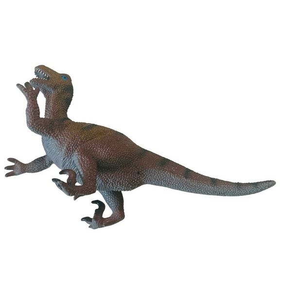 Boley Deinonychus, Velociraptor Dinosaur figure 6“ blue eye hard rubber / PVC - Picture 1 of 9